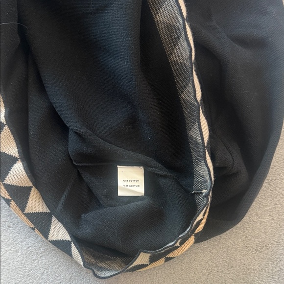 Angel Black and Cream Geometric Women's Turtleneck Sweater - Picture 3 of 4